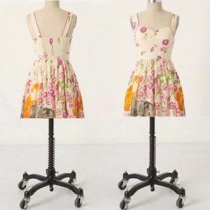 Anthropologie Floreat Mini Dress Teen Juniors Size 0 Cats Morning Stroll ALTERED